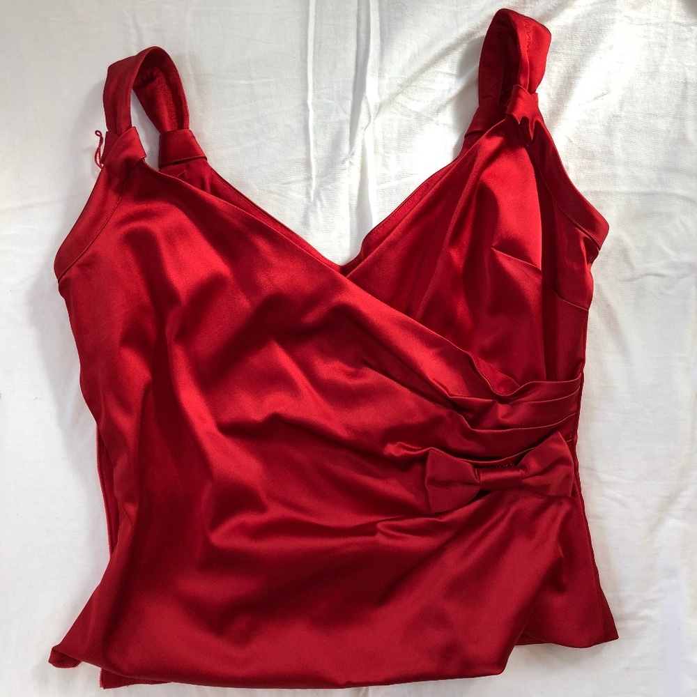 Adrianna Papell Red Silk Top